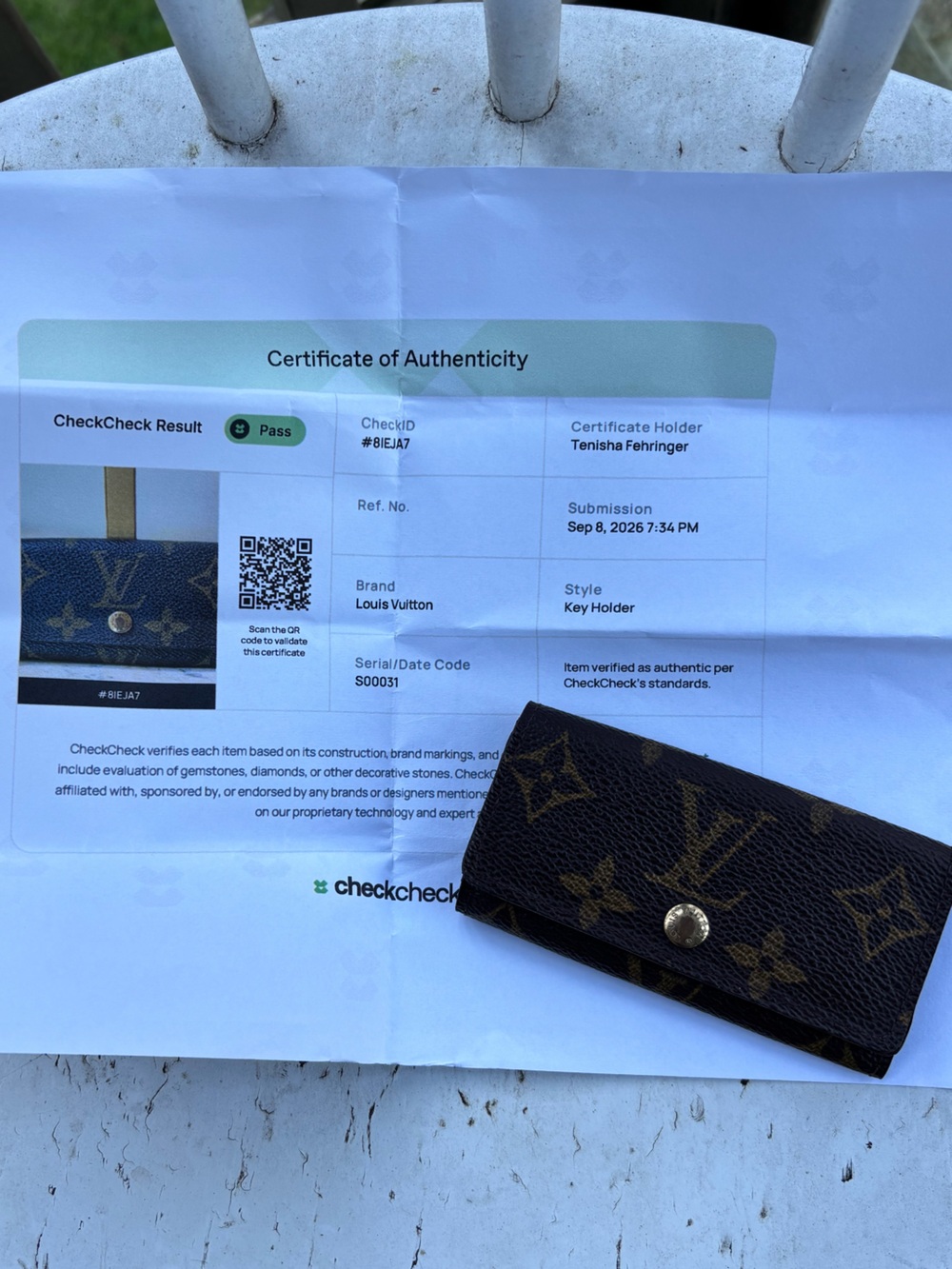 Louis Vuitton Monogram Canvas Key & Card Holder in Brown Monogram w/ COA